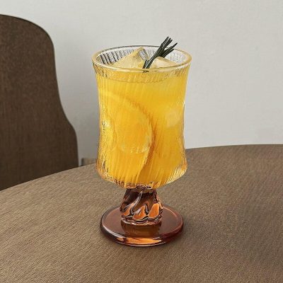 Vintage ribbed stemmed glass
